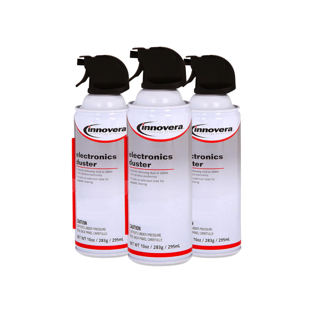 Innovera Canned Air Duster Cleaner, 10 Oz Can, 3 Pack