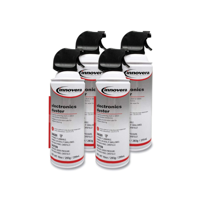Innovera 10014 Compressed Air Duster Cleaner, 10 oz Can, 4/Pack