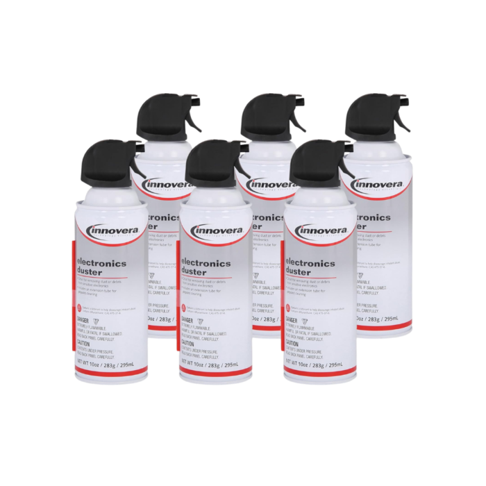 Innovera Compressed Air Duster Cleaner, 10 oz Can, 6/Pack